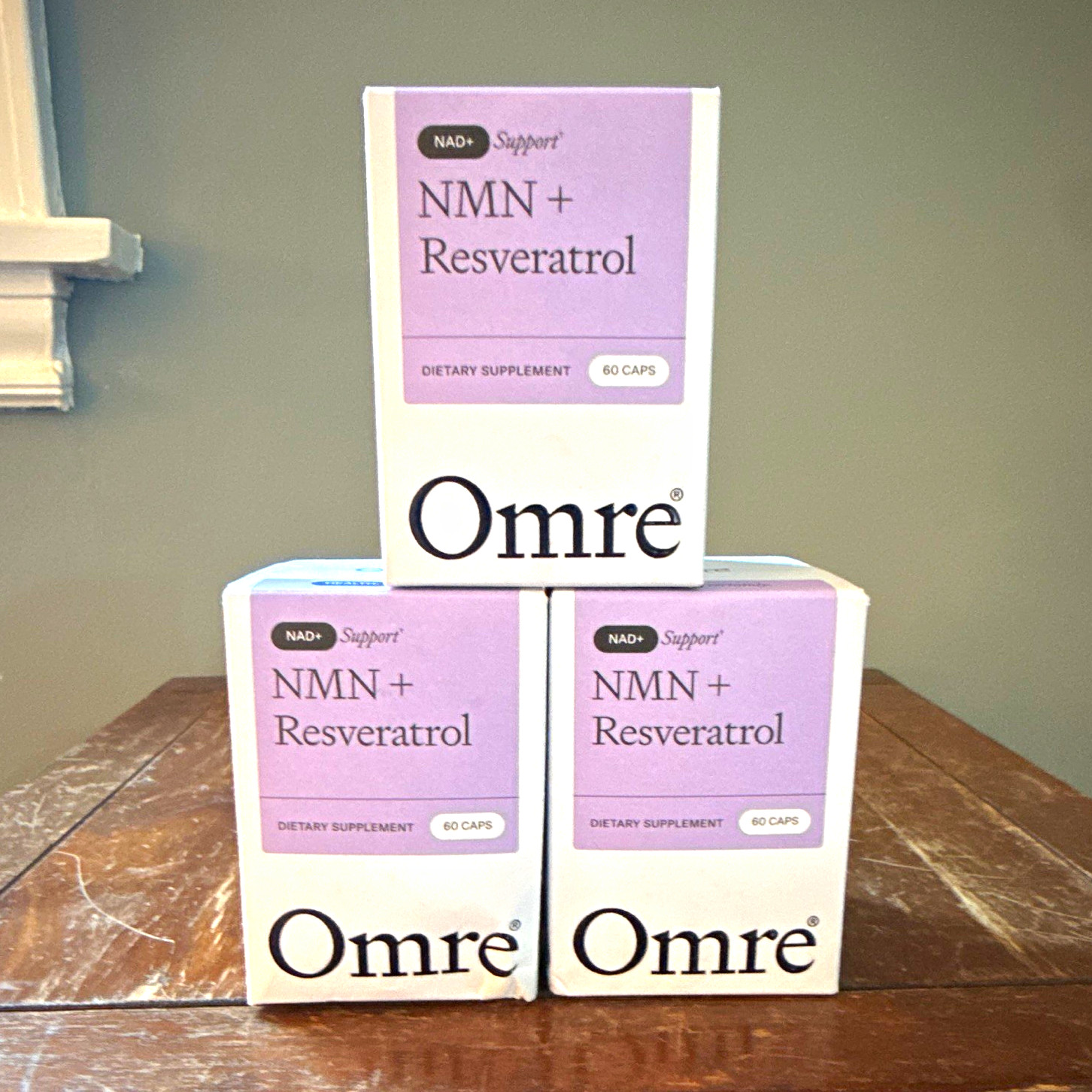 Omre Bundle NAD+ Support NMN + Resveratrol Capsules 500mg, 60 Count Each 3 Pack