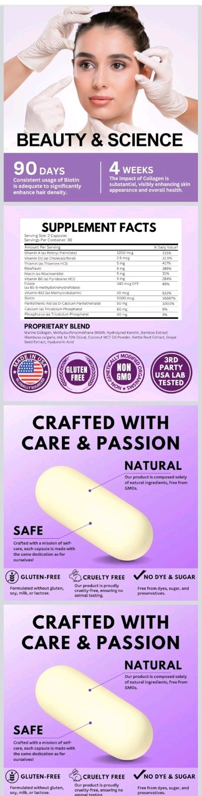 2 x VITBOOST Biotin Collagen + Keratin 25,000 mcg Hair Skin Nails 120ct-EXP 11/8