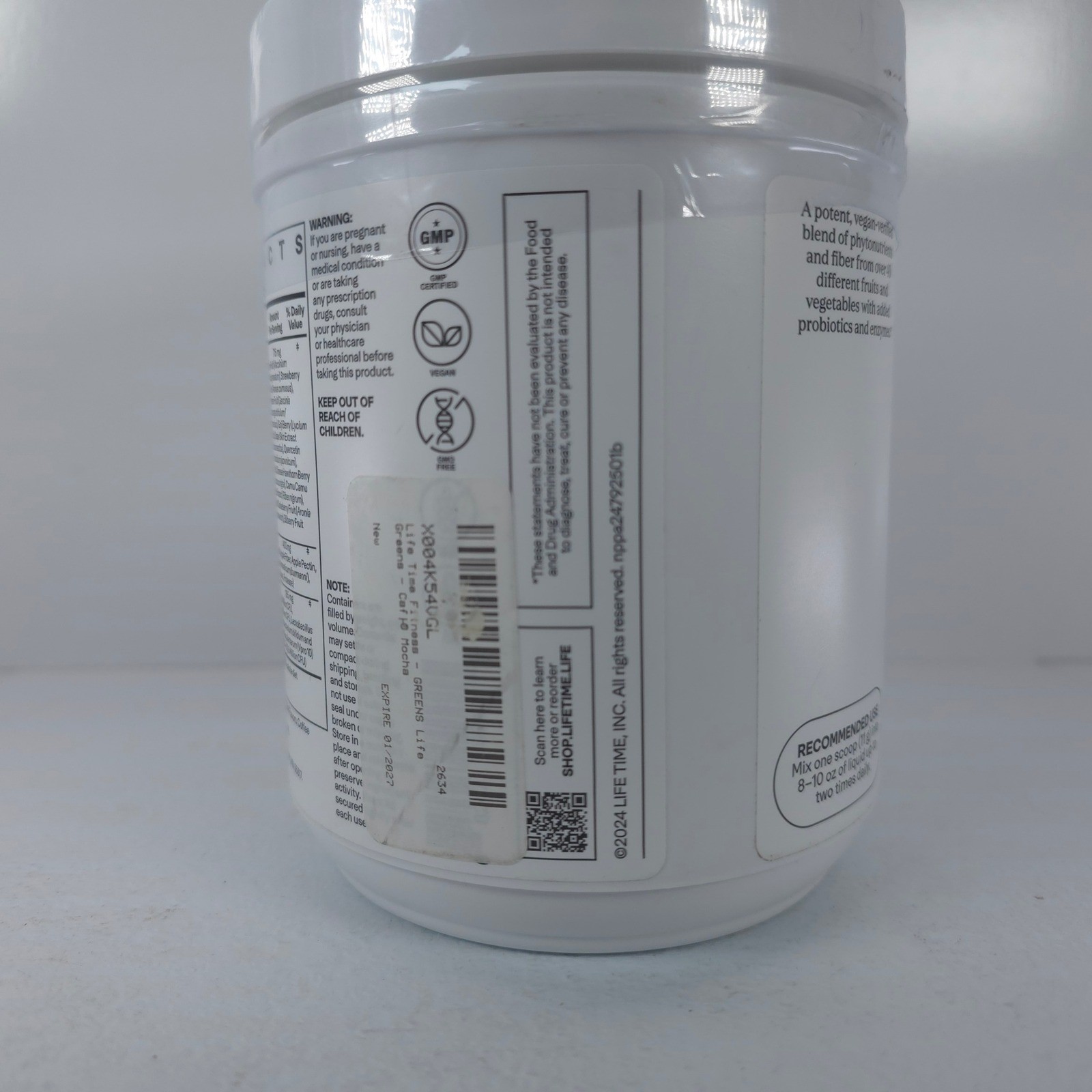 LTH Life GREENS Cafe Mocha Vegan Superfood Powder 11.75oz Exp 01/2027