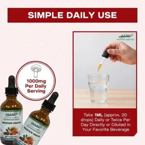 Organic Prostate Health Liquid Drops Tincture – Saw Palmetto Reishi Cordyceps