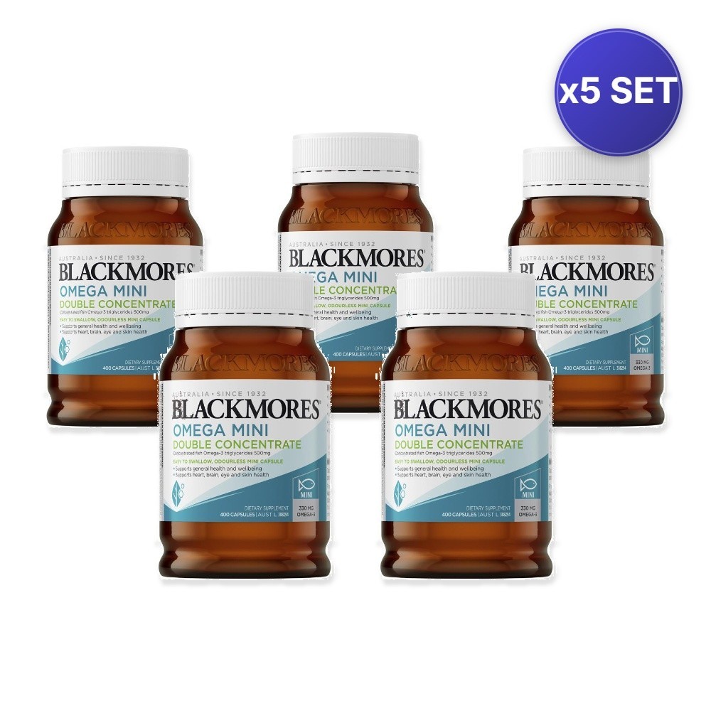 Omega Mini Double Concentrate 400 Capsules – Daily Wellness Support – 5 Pack