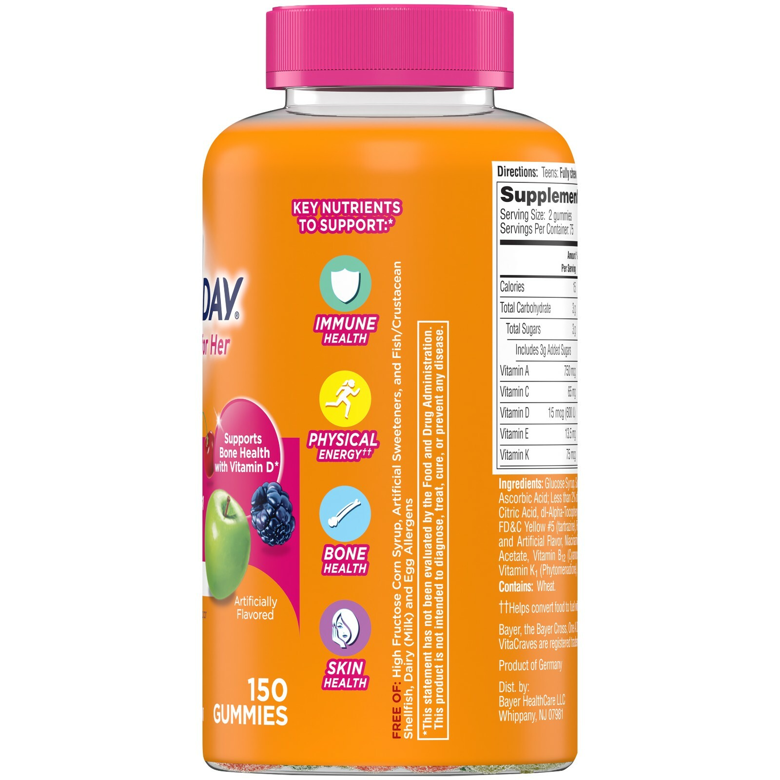 One A Day For Her Teen Multivitamin Gummies, 150 Ct