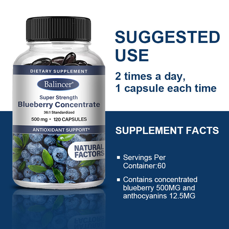 Blueberry Concentrate Supplement, Support Eye Health And Vision, Antioxidant