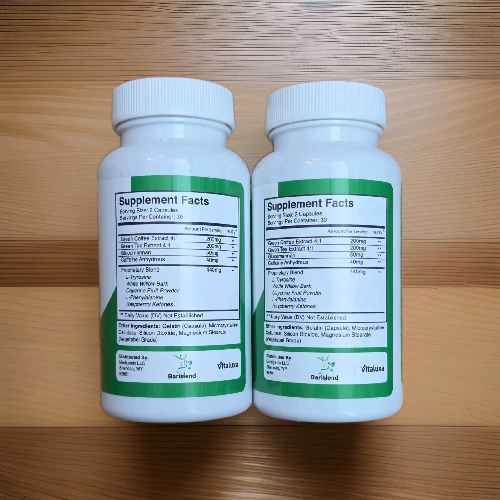 2 X Barislend Weight Management Green Coffee + Green Tea 120 Caps Exp 01/27