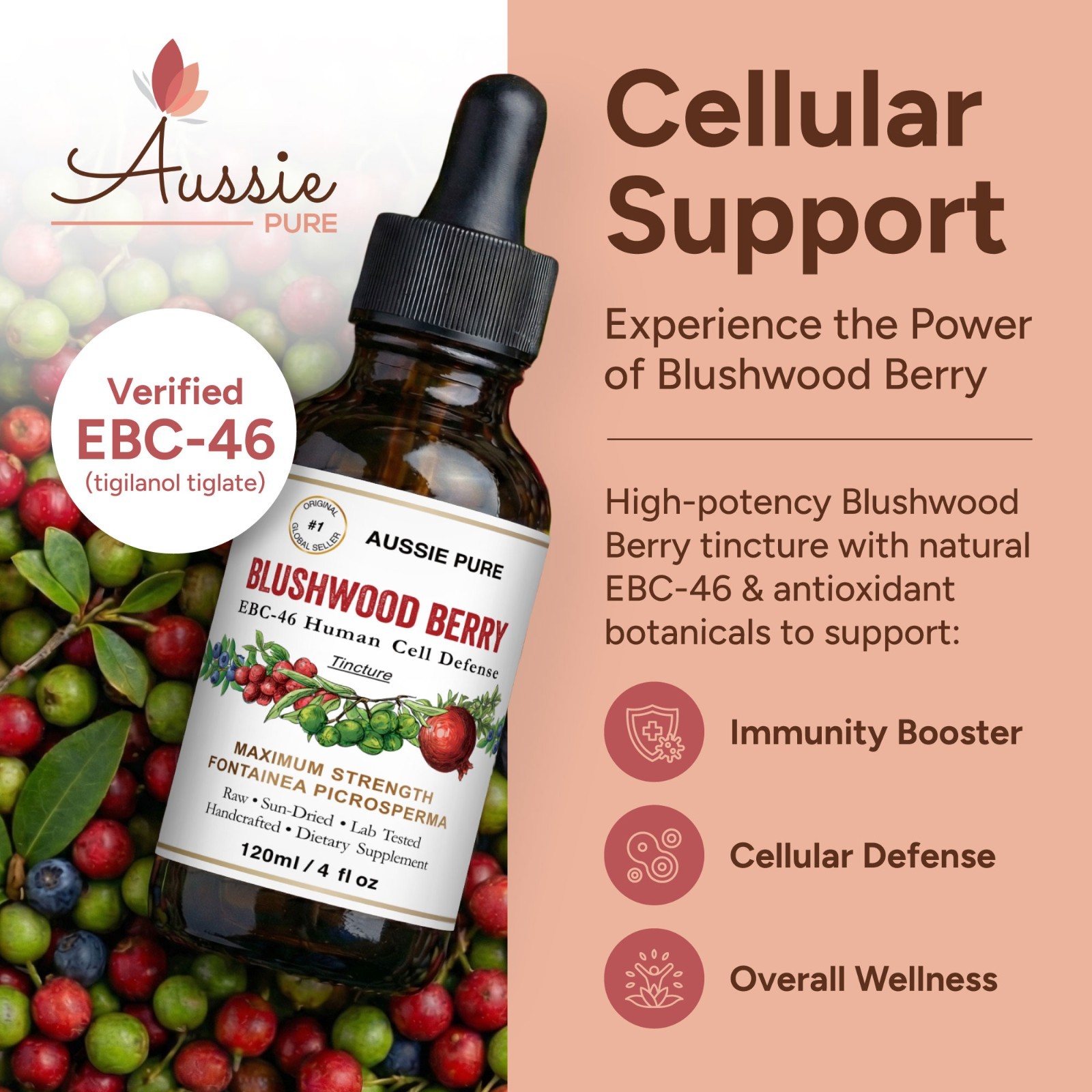 Aussie Pure Blushwood Berry EBC-46 Human Therapy Maximum Strength Tincture