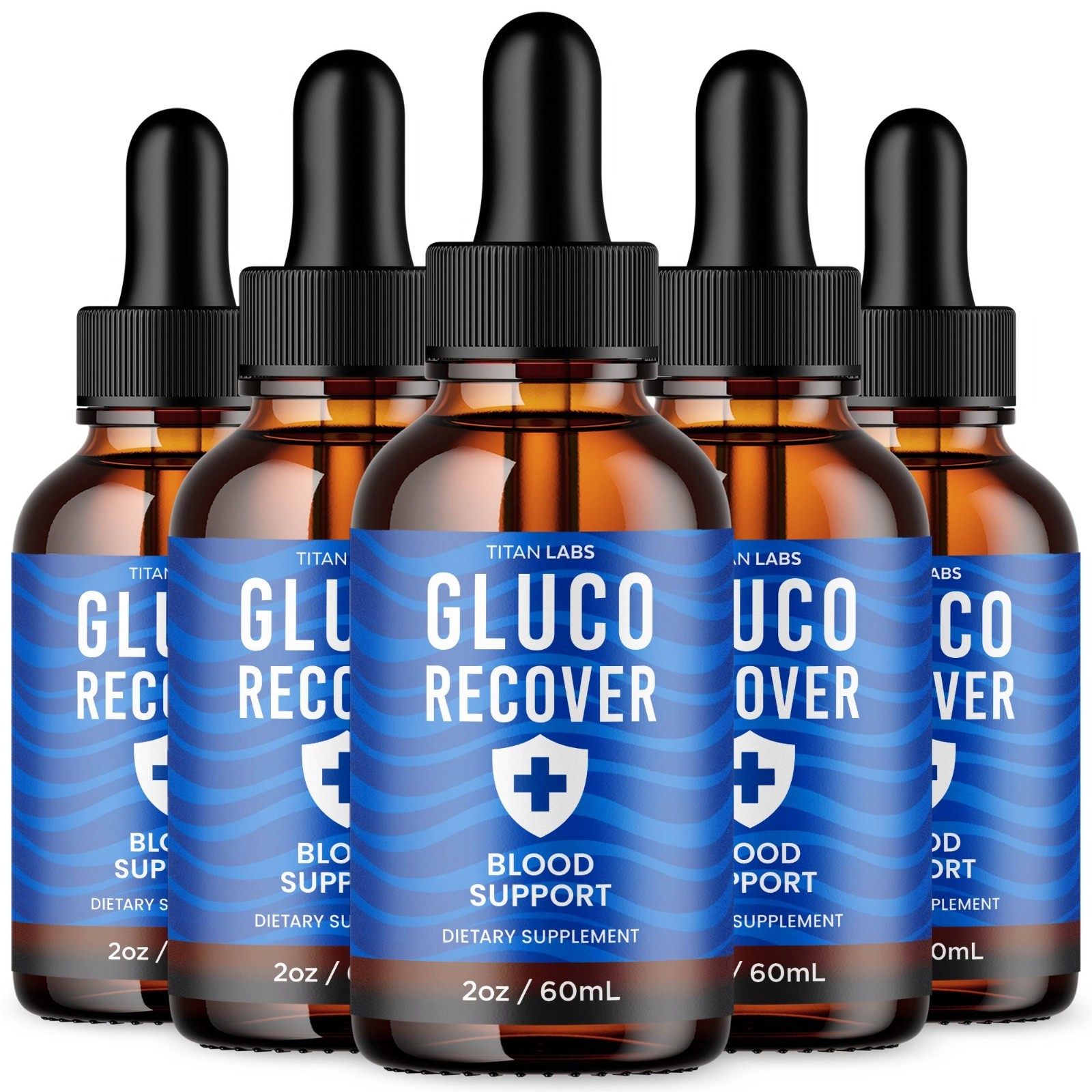 (5 Pack) Gluco Recover Blood Support Drops GlucoRecover Supplement 150 Servings