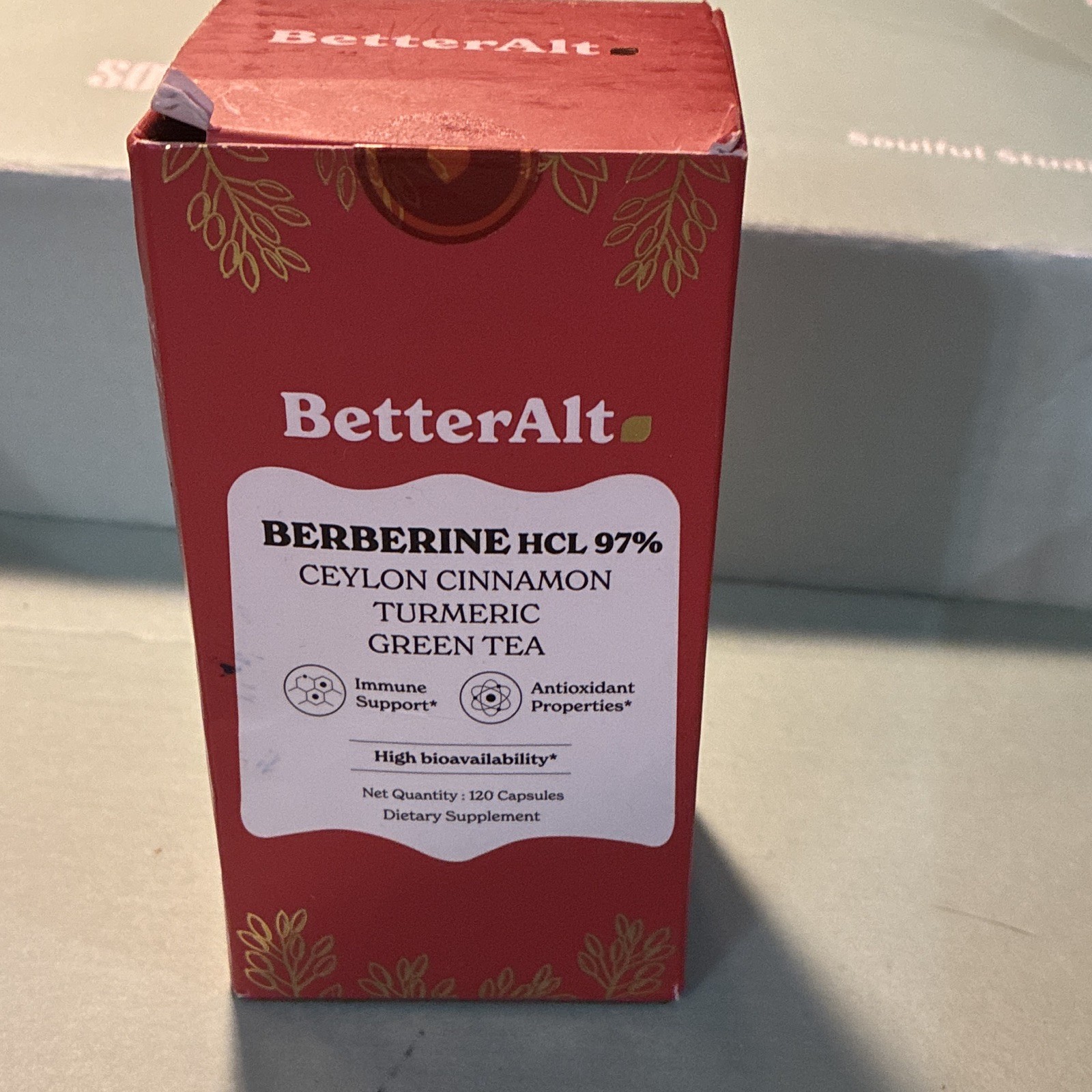 BetterAlt Berberine HCL Extract 97% High Bioavailability 120 Caps Antioxidant