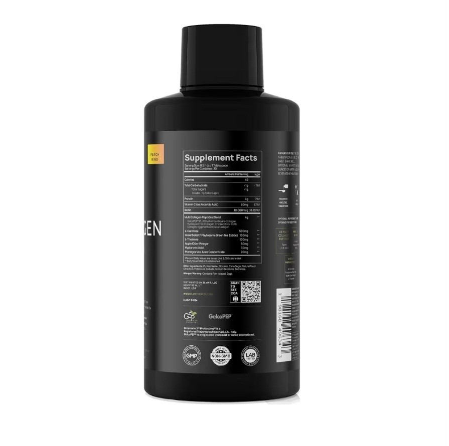 TERRA ELMNT Multi Collagen Burn Liquid Peach Ring 15.21 oz Hair Skin Weight