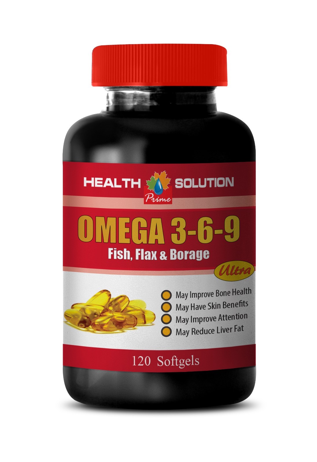 borage oil – OMEGA 3-6-9 Fish Oil – improve attention 1 Bottle 120 Softgels
