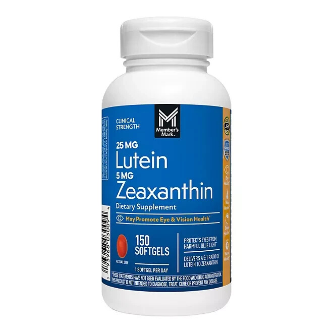 Member’s Mark Lutein 25mg Zeaxanthin 5mg (150 ct.)