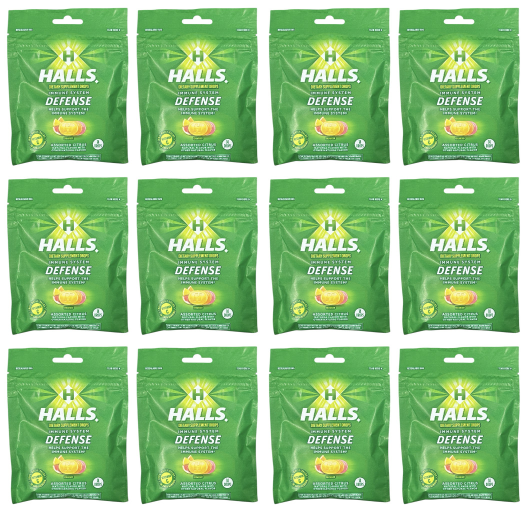 Halls Immune Defense 168 Total Assorted Citrus Vitamin C Drops – 08/2025