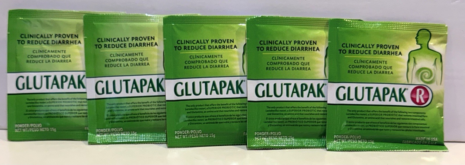 5 Pack Glutapak R Probiotic & L-Glutamine Powder 15g Sachets. Exp 08/2027.