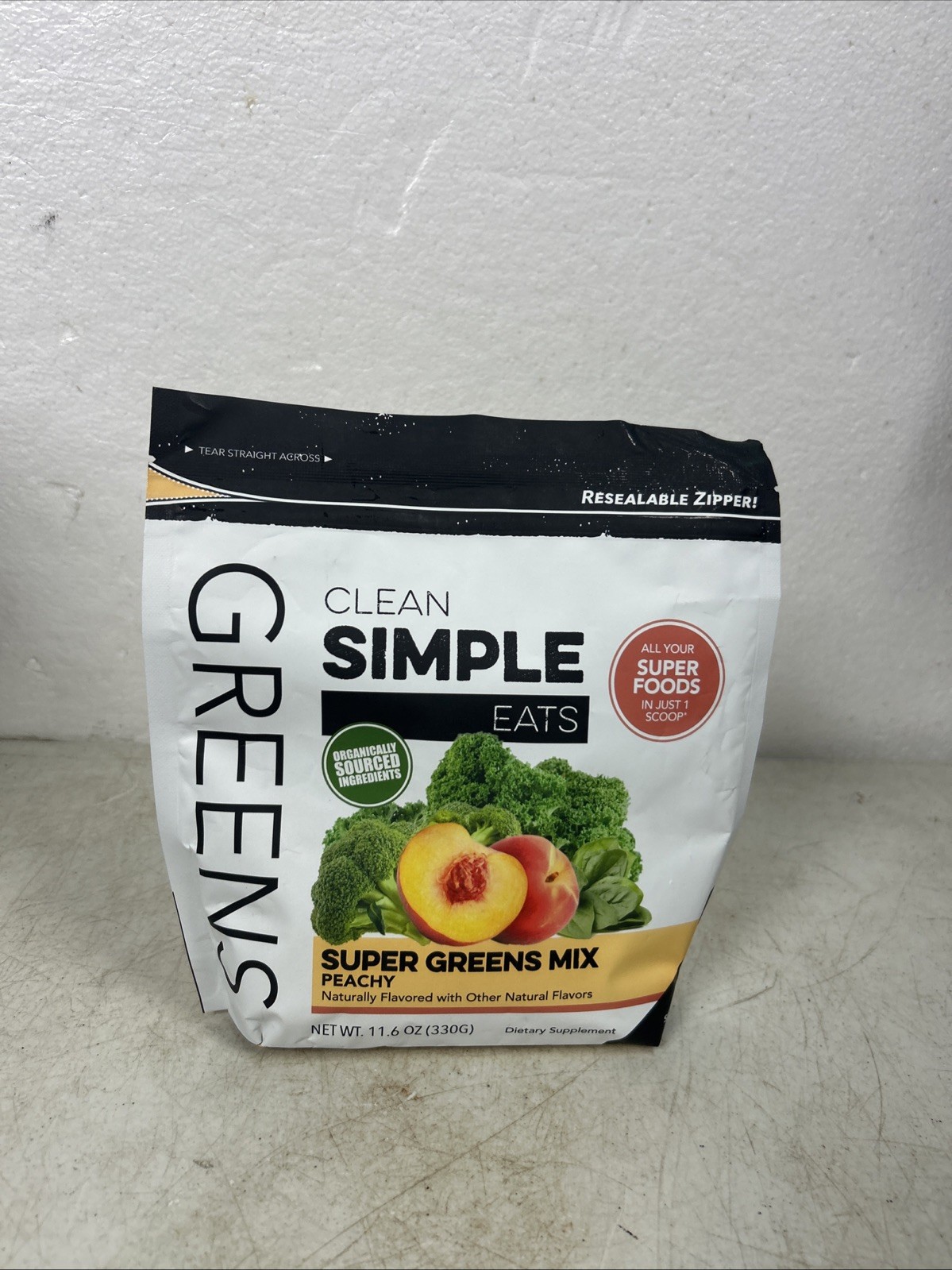 Clean Simple Eats Super Greens Powder – Peachy Greens, 30 Servings-Gluten Free