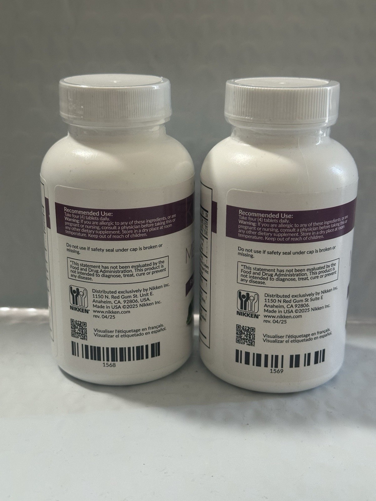 NIKKEN Kenzen Mega Daily 4 Women/ Men 120 tablets Each ( 2 Pack) Sealed