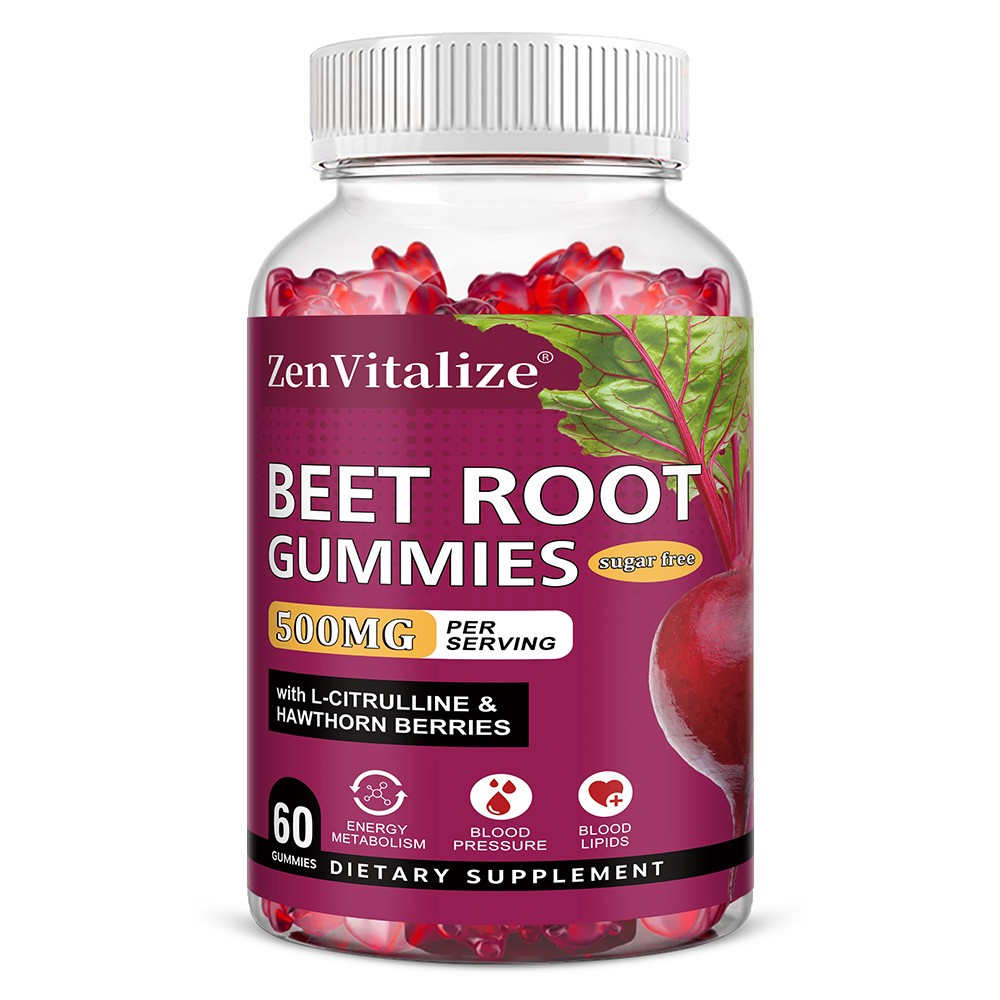 Beet Root Extract Gummies 500mg Vegan, Non-GMO for Blood Pressure,Energy Support