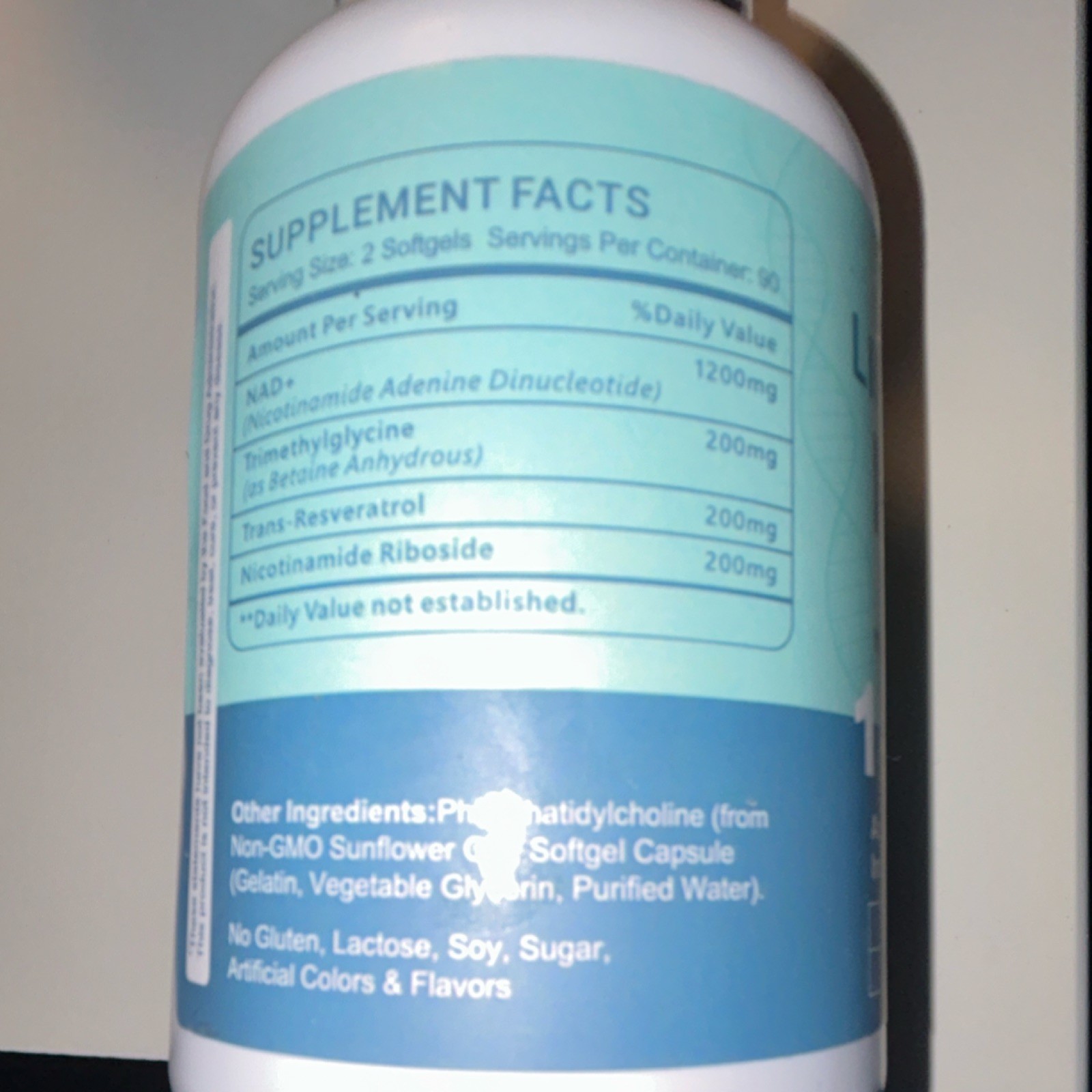 inGreens Liposomal NAD+ Dietary Supplement 1800mg 180 Softgels Trimethylglycine