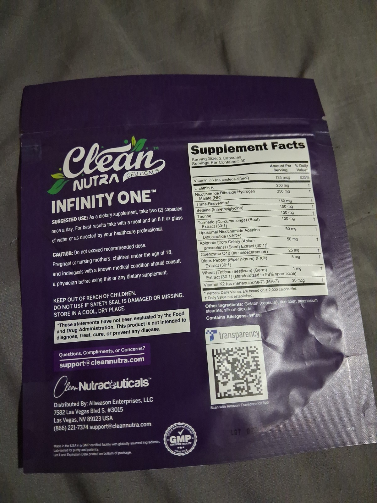 Clean Nutra Complete Longevity Matrix Liposomal NAD+ Support 60 Capsules Sealed