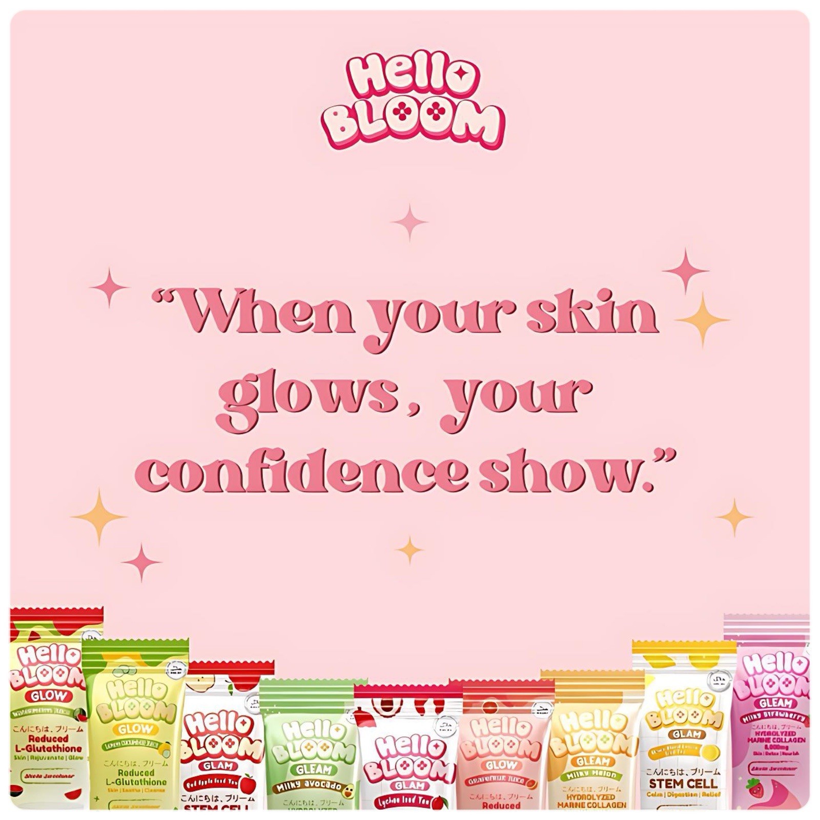 Hello Bloom GLAM Lychee Iced Tea Stem Cell Powder Drinks (10 Sachets)