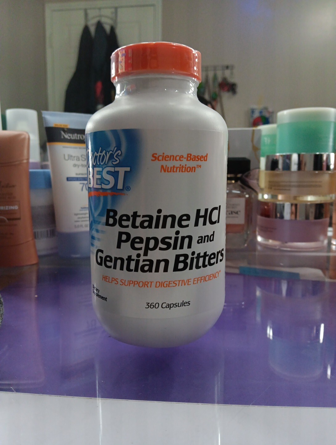 Doctor’s Best – Betaine HCI Pepsin & Gentian Bitters – 360 Capsules