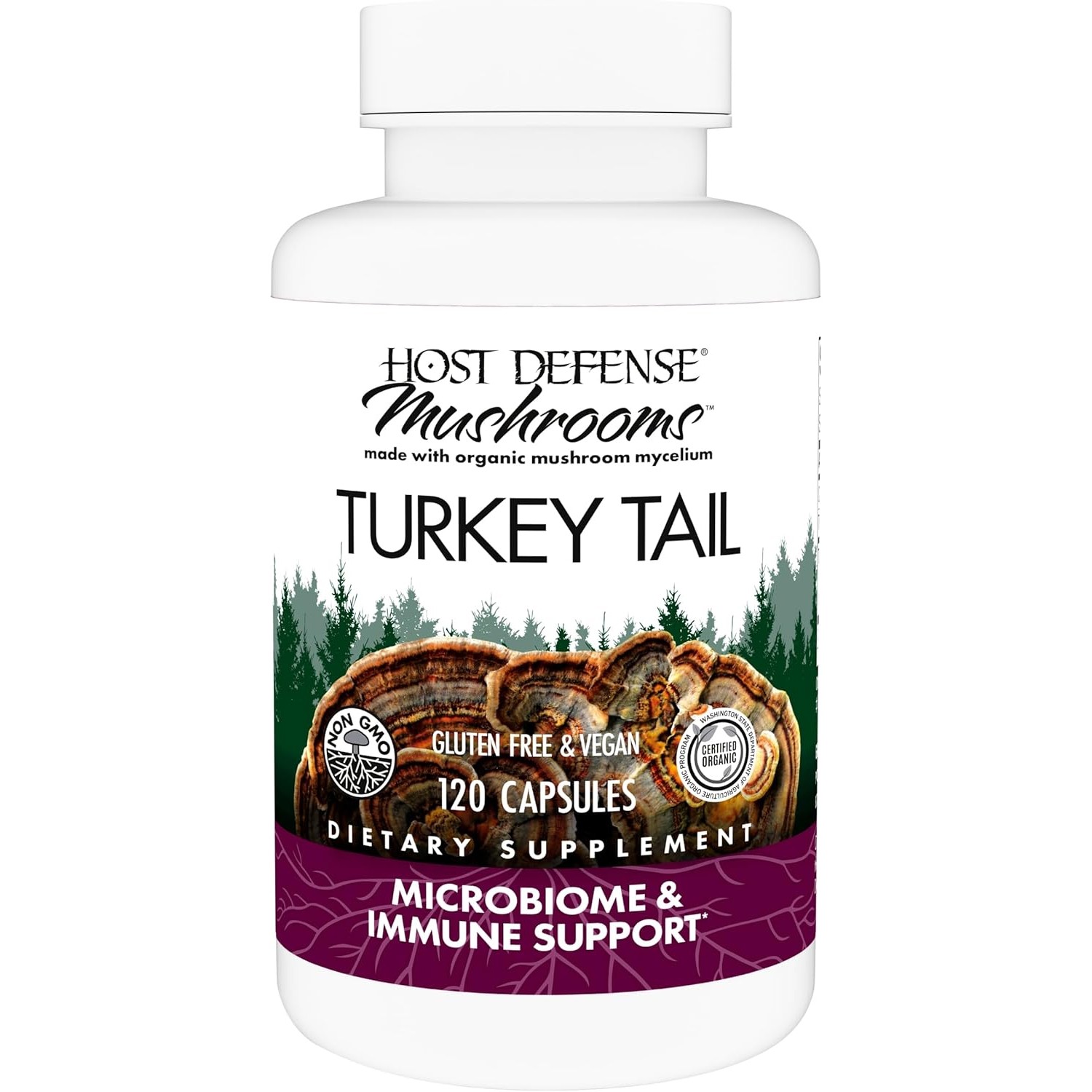Host Defense Mushrooms Turkey Tail, 120 Capsules
