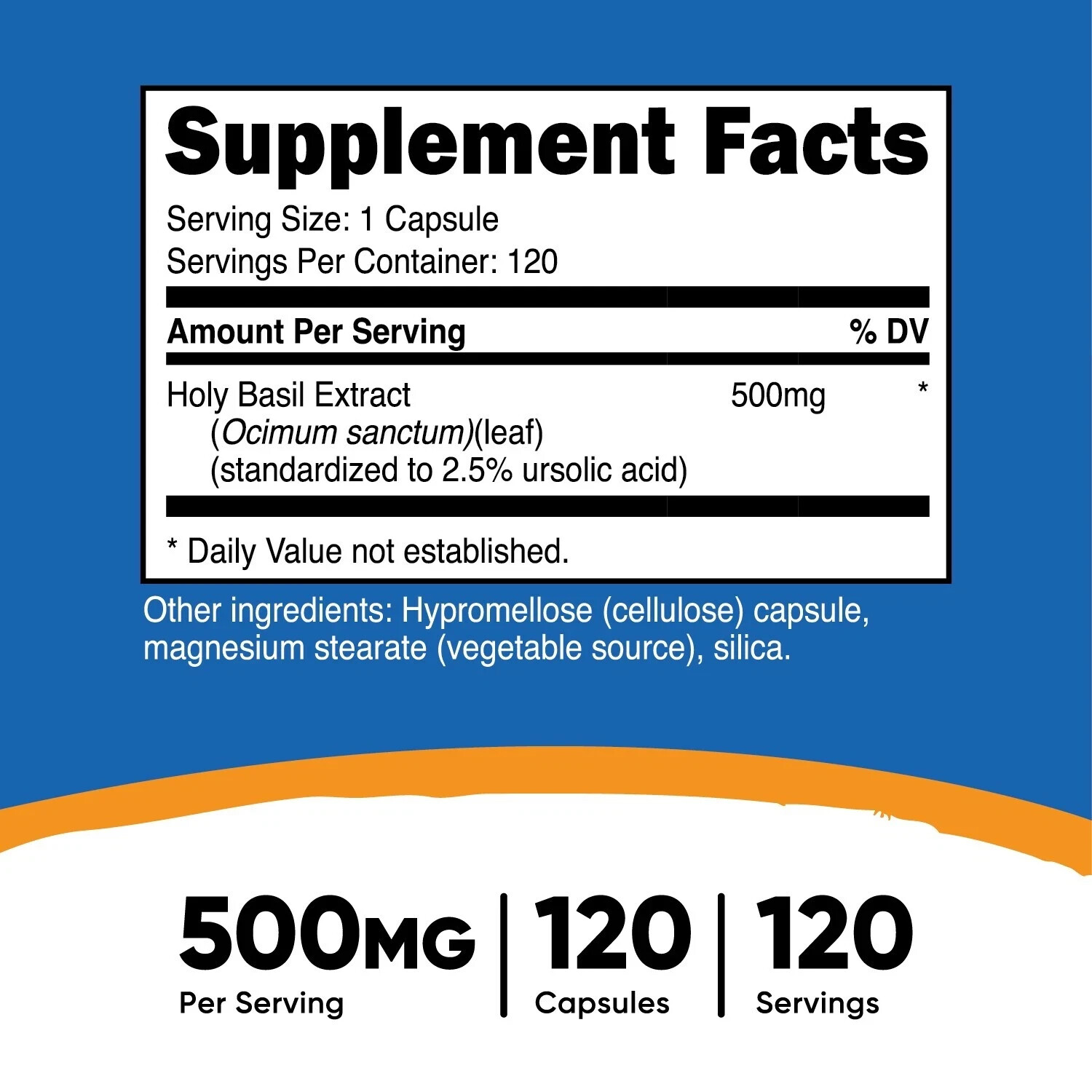Nutricost Holy Basil Caps 120 VegCaps 120servings 500mg Per Serving – EXP 1/2027