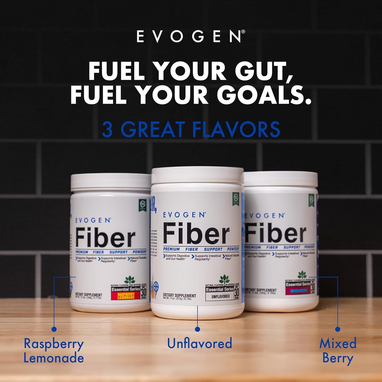 Evogen Premium Fiber Powder Supplement – Raspberry Lemonade Flavor – 12.3 oz.