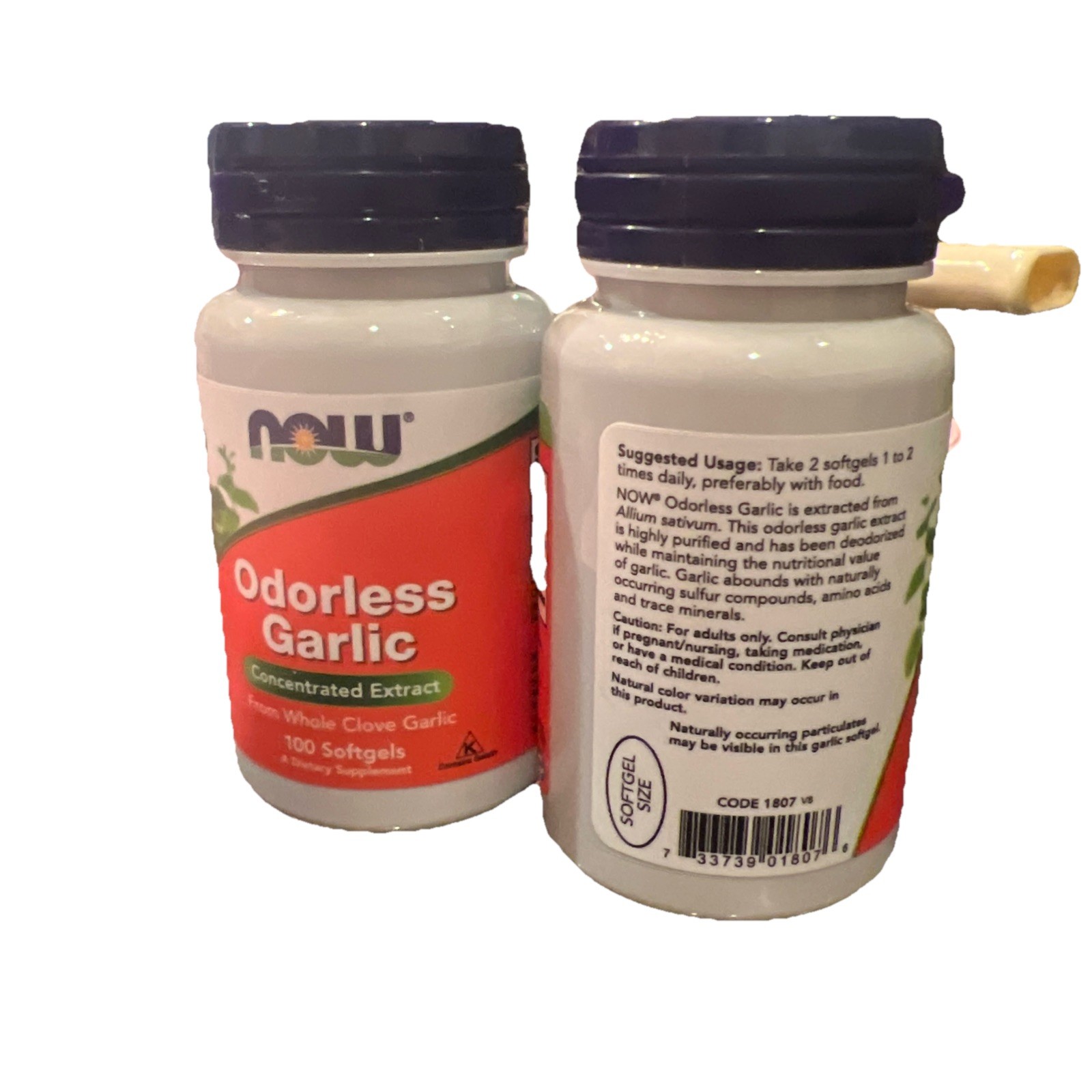 NOW FOODS Odorless Garlic 100 Softgels 2PACK