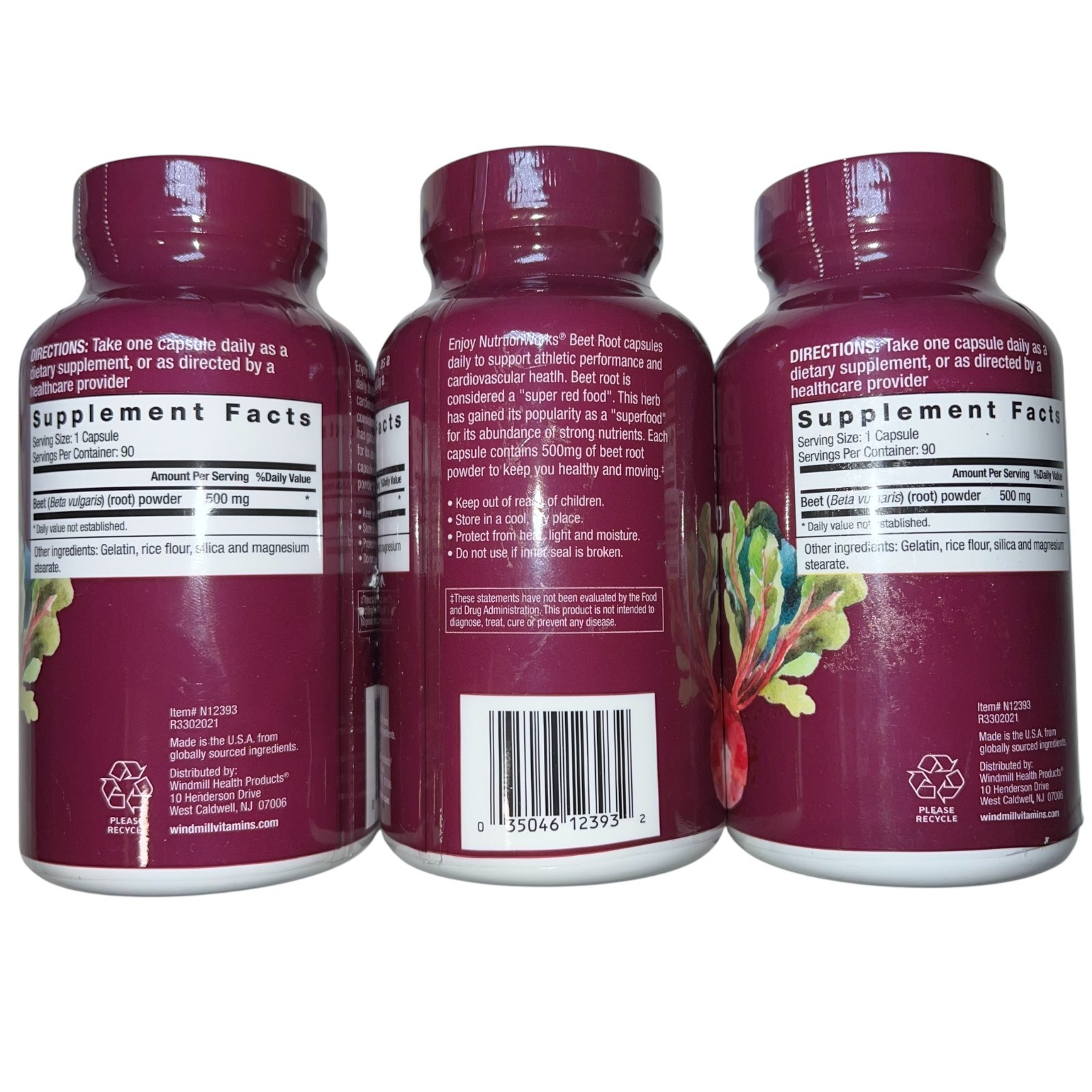 3x Nutrition Works Beet Root Circulation Superfood 90 Capsules 500mg NEW