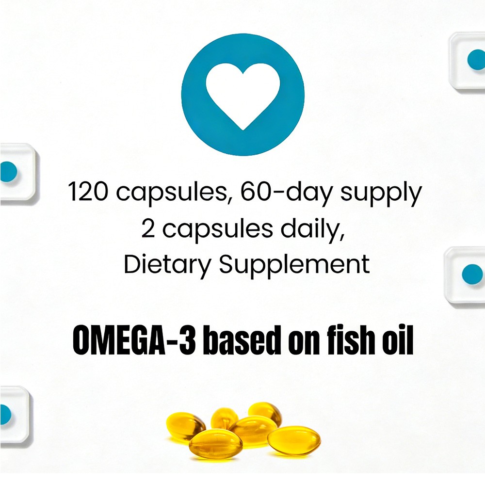 Mshuheene Omega 3 Dietary Supplement based on Fish Oil Premium 120 Softgels