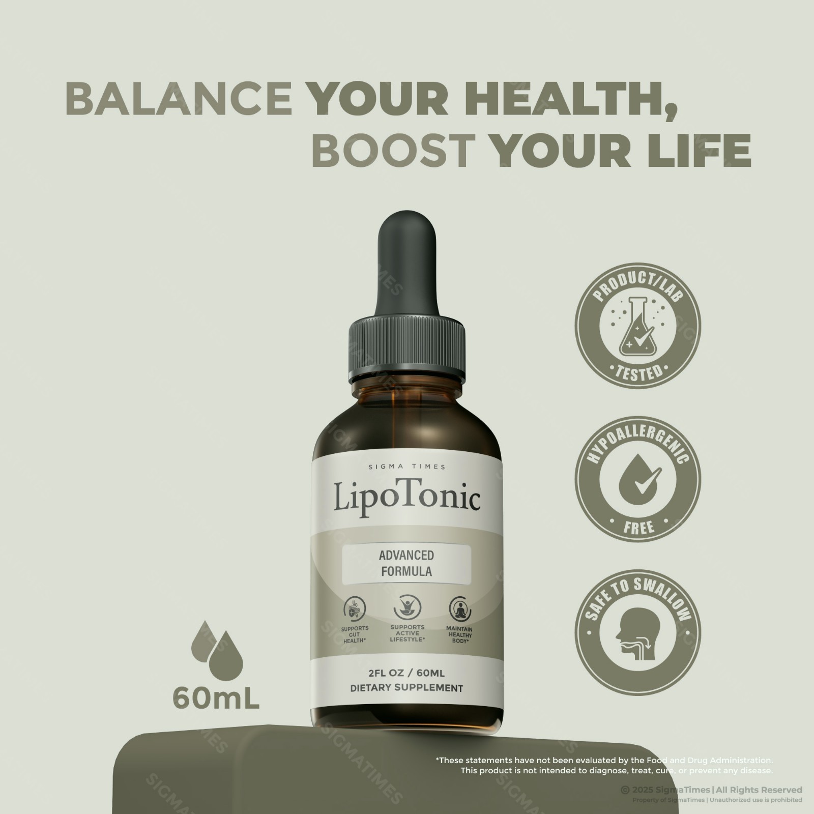 LipoTonic Drops, Premium Liquid Supplement for Metabolism & Weight Loss – 5 Pack