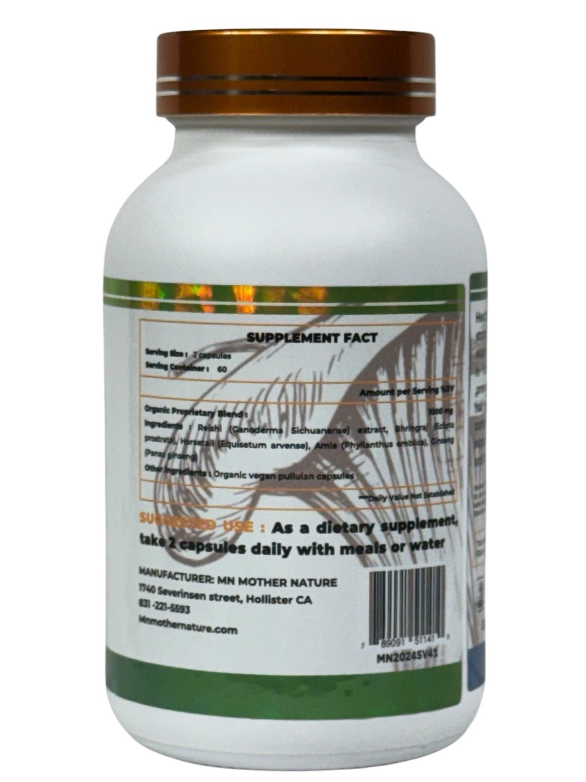 Mother Nature Hair Growth Supplements for Adults – 120 Capsules