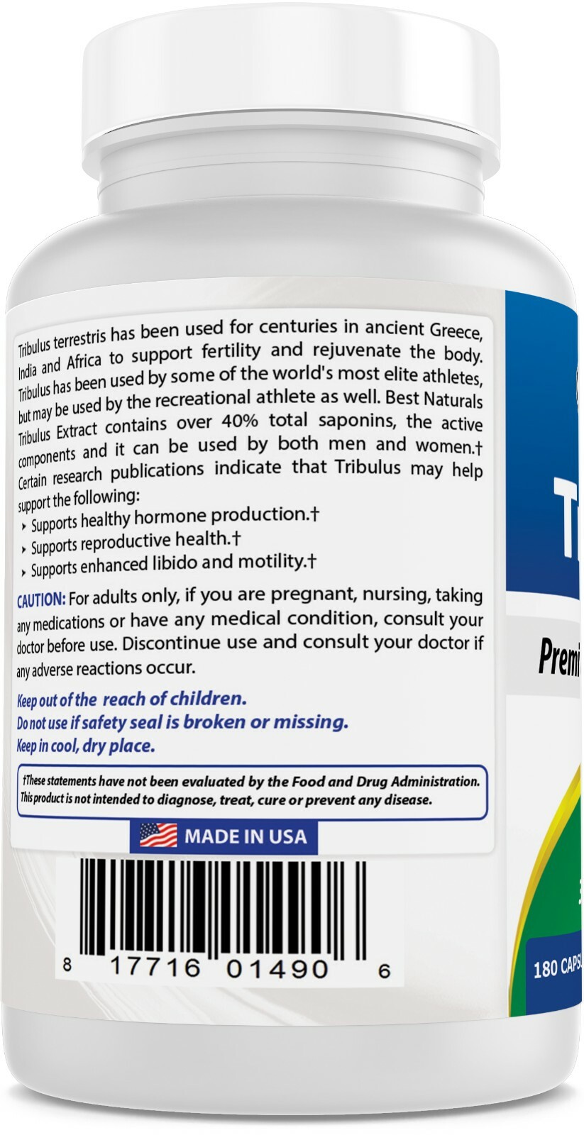 Best Naturals Tribulus 250 mg 180 Capsules