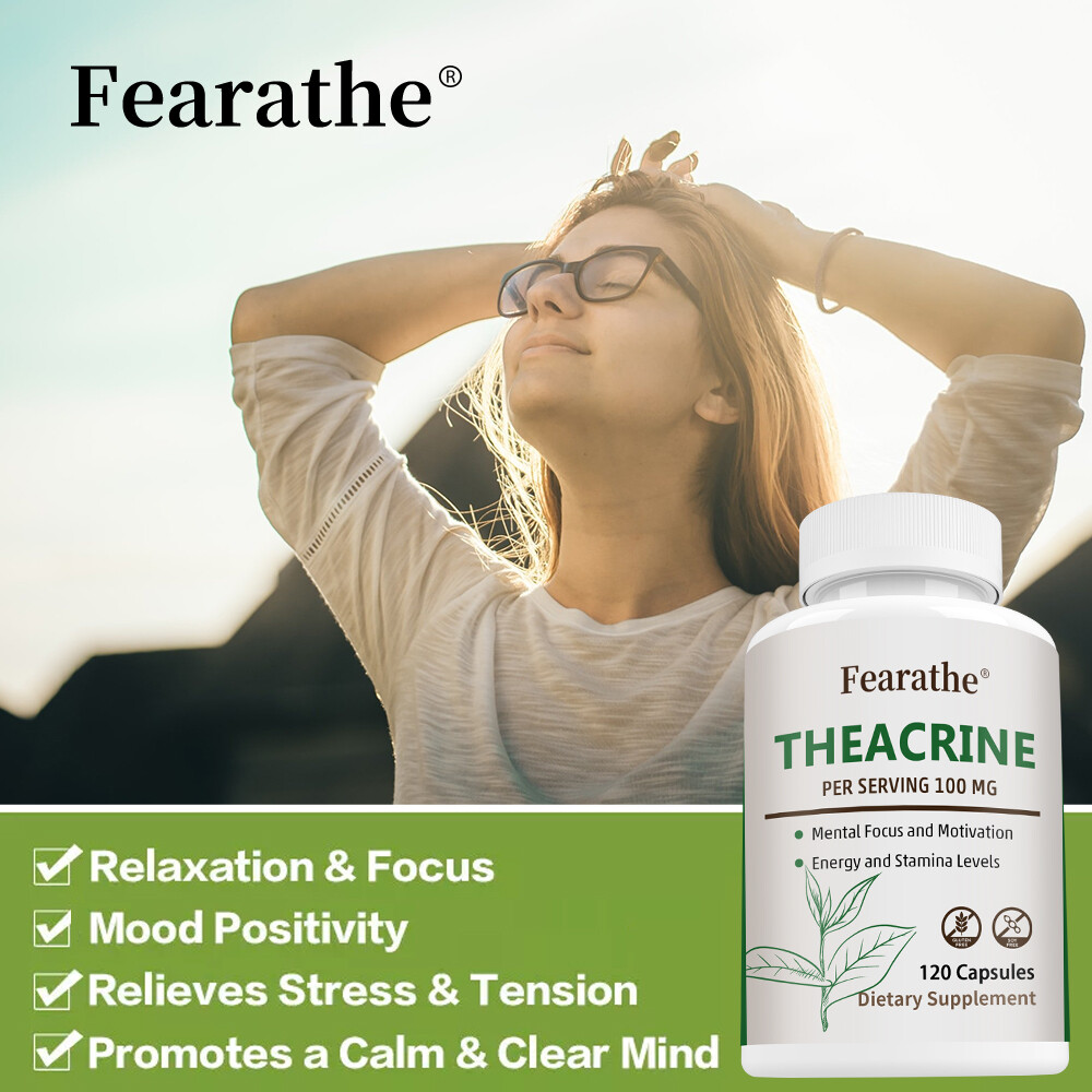 FEARATHE Theacrine 100mg Capsules – Supports Cognitive,Memory And Brain Health