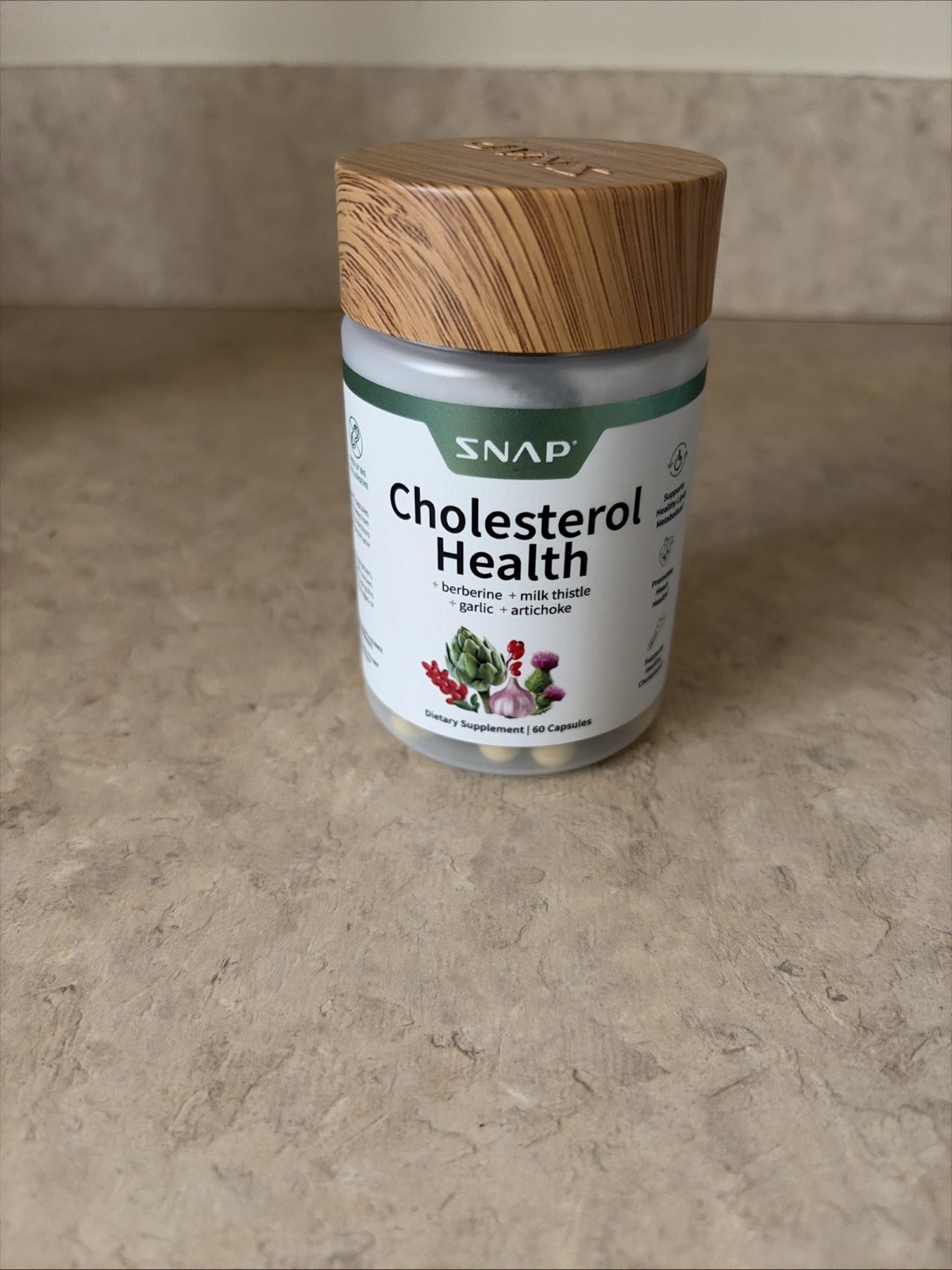 SNAP Cholesterol Health Berberine Milk Thistle 60 Caps exp Dec 2028