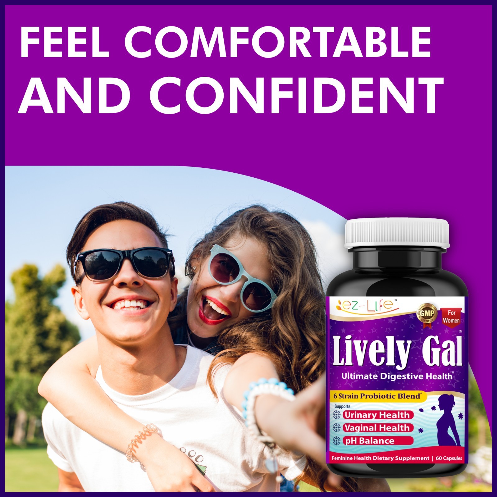 Vaginal Probiotics for Women, Urinary & Gut Health pH Balance Daily Probiotic 60