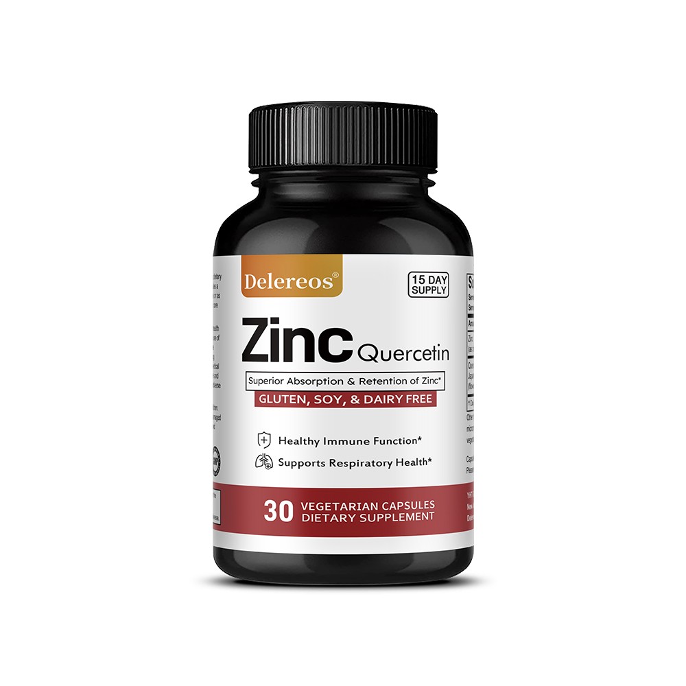 Zinc 22mg Quercetin 800mg Chelate Complex 30/60/120 Vegetarian Capsules