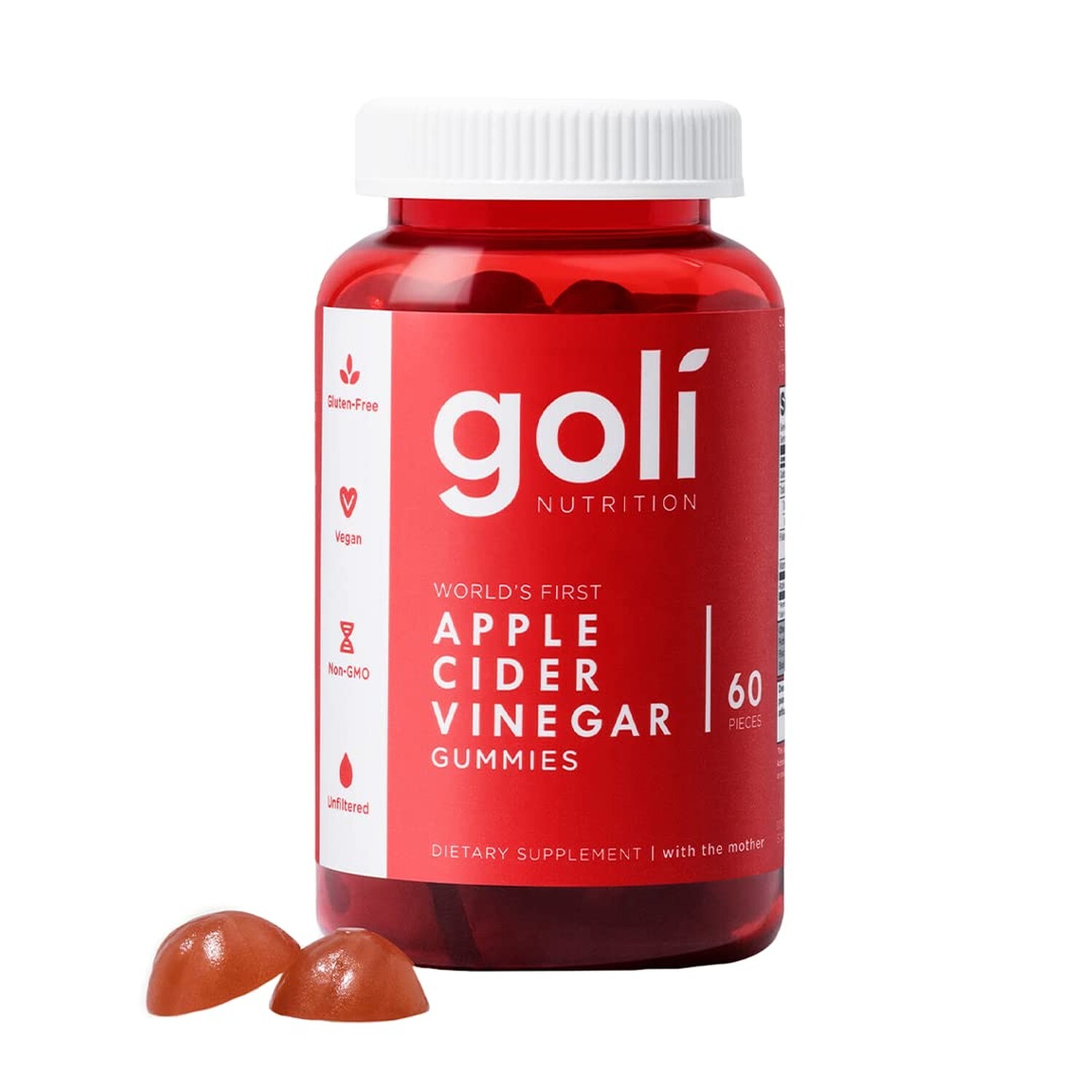 Goli Apple Cider Vinegar Gummy Vitamins – 60 Count – Vitamins B9 & B12, Gelat…