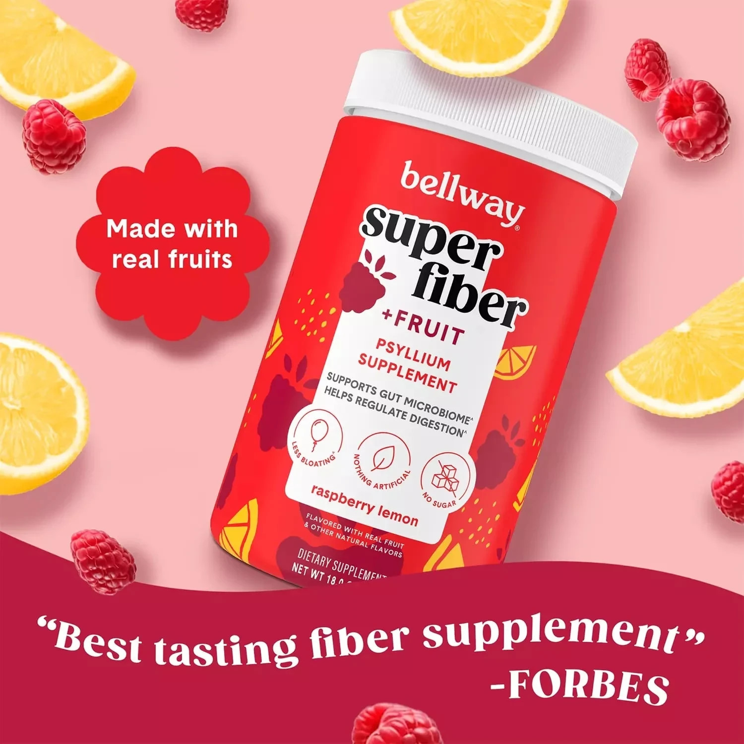 2 PACK Bellway Super Fiber Fruit Psyllium Husk Powder Fiber Supplement 1.2 lbs