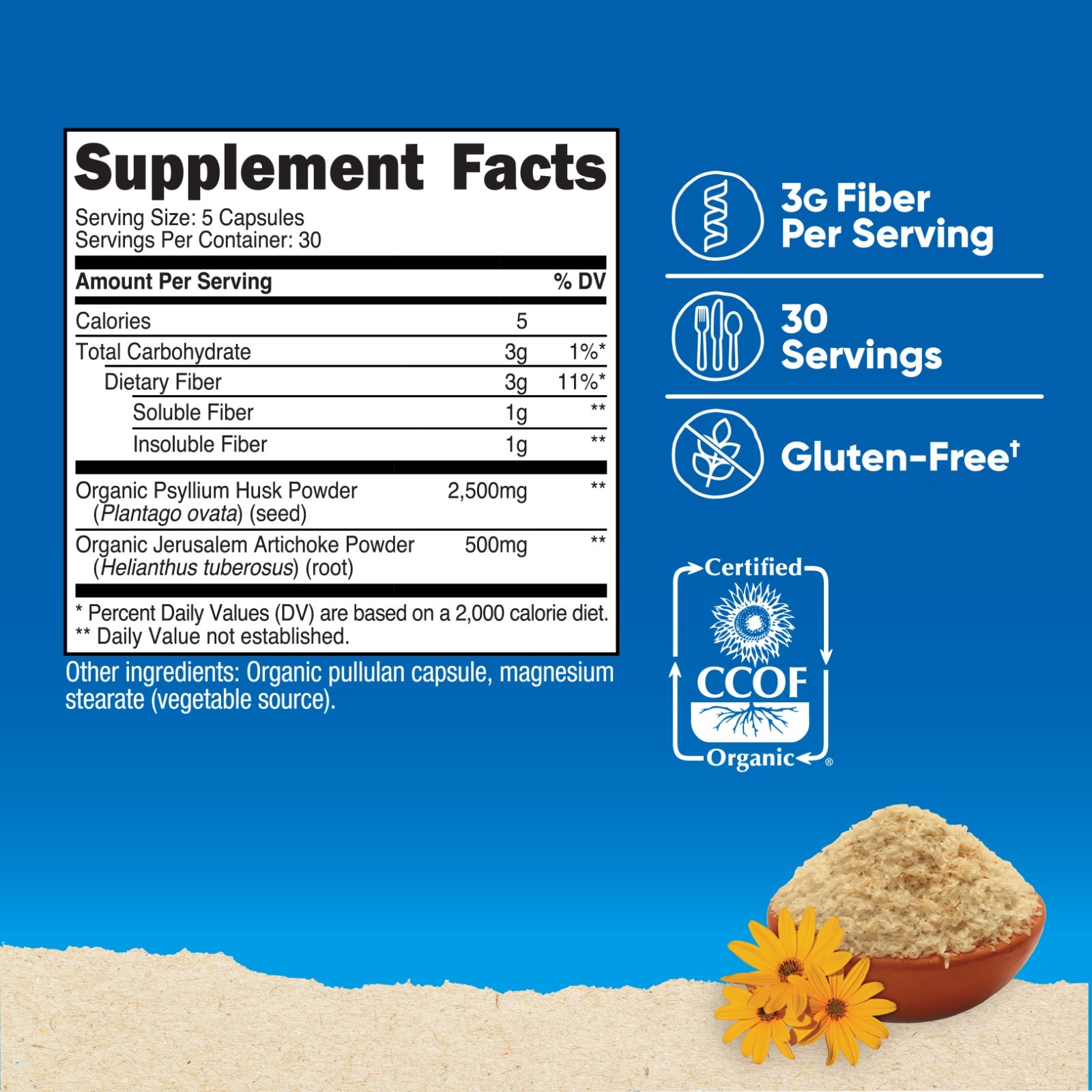 Nutricost Fiber Capsules with Prebiotic Fiber Supplement, 150 Capsules