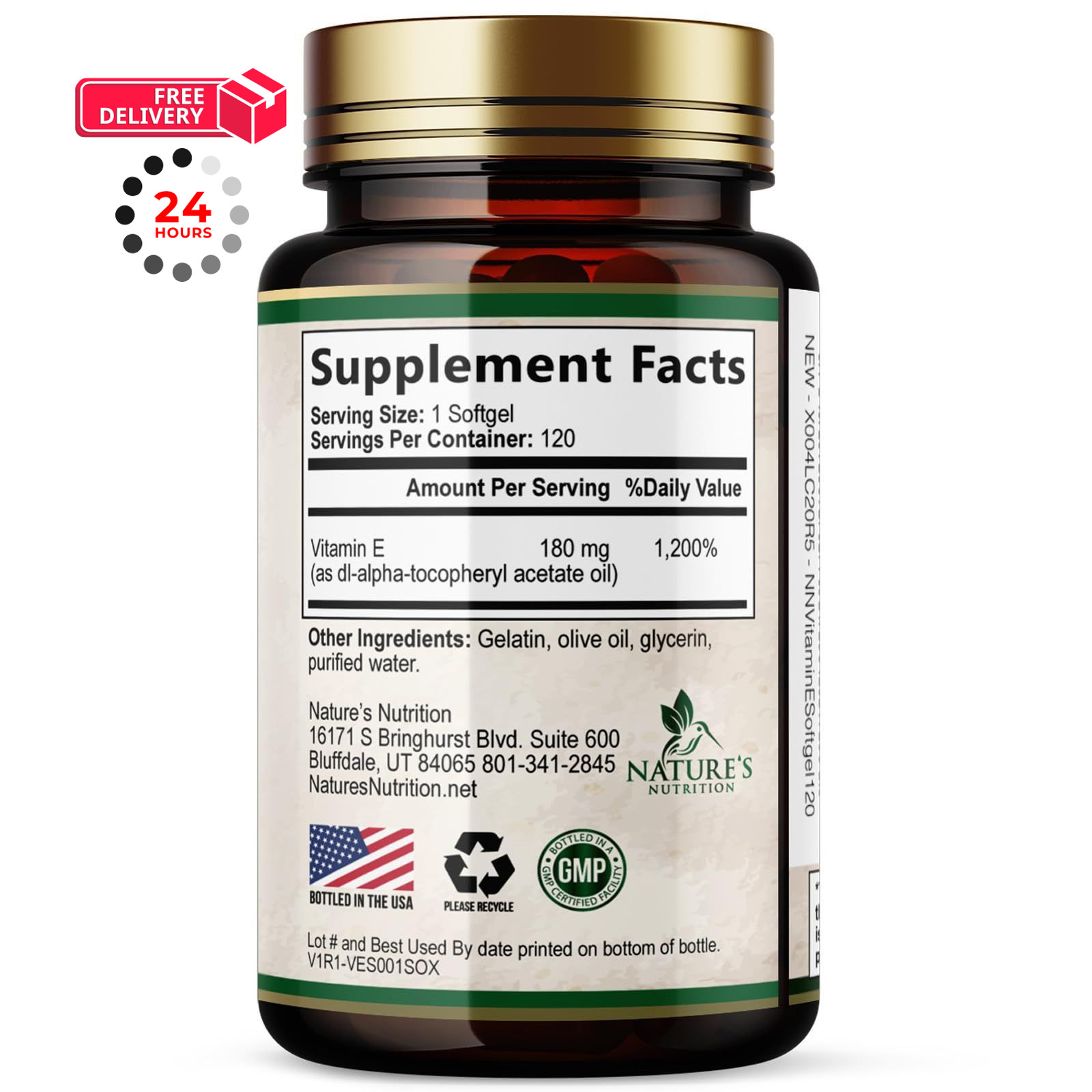 Vitamin E 180mg Per Serving – E Vitamins DL-Alpha, 120 Count (Pack of 1)