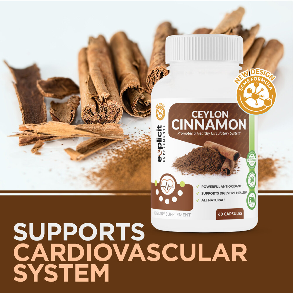 Ceylon Cinnamon 1200mg – 60 Capsules – 30 Servings
