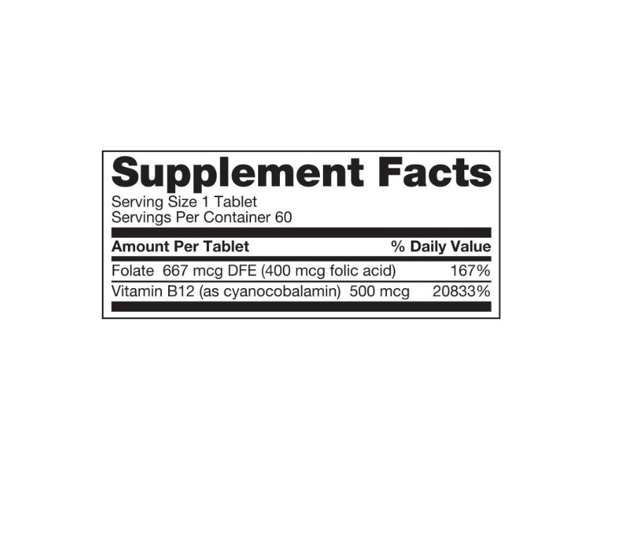 Forever Living B-12 Plus Folic Acid 60 Tabs Brain/Energy Halal/Kosher Exp 9/28