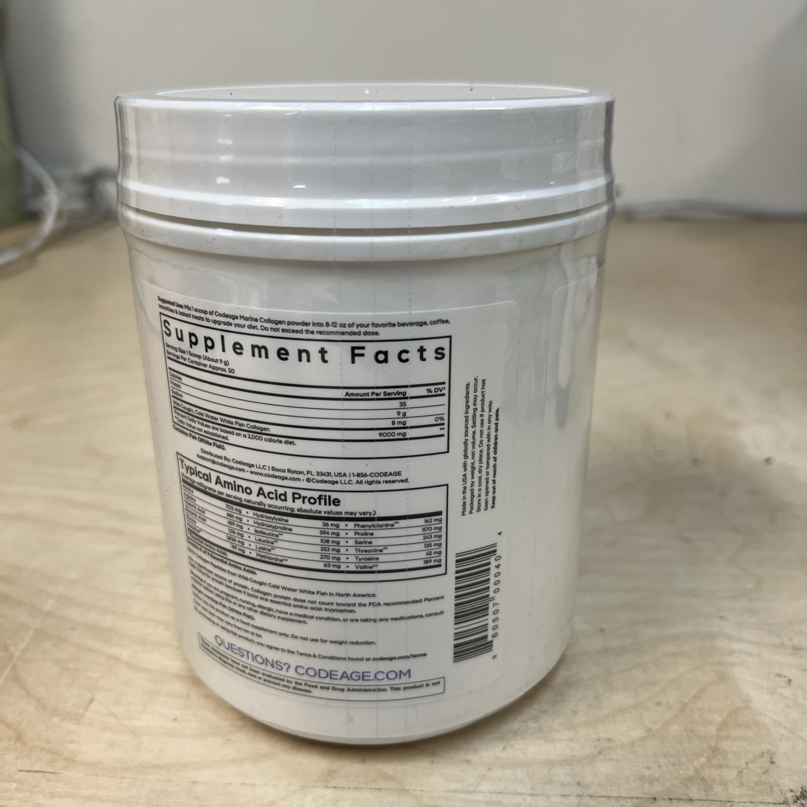 Codeage Wild-Caught Marine Collagen Peptides Powder Exp.08/2028