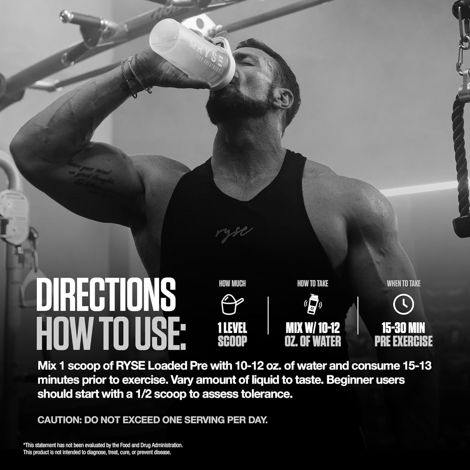 RYSE Loaded Daily Pre Workout Powder – Freedom Rocks – 30 Servings