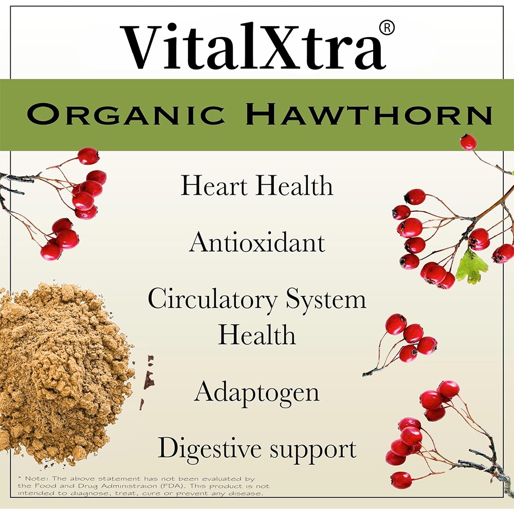 Organic Hawthorn Berry Capsules – Support Heart & Circulatory Health 30~120 Caps