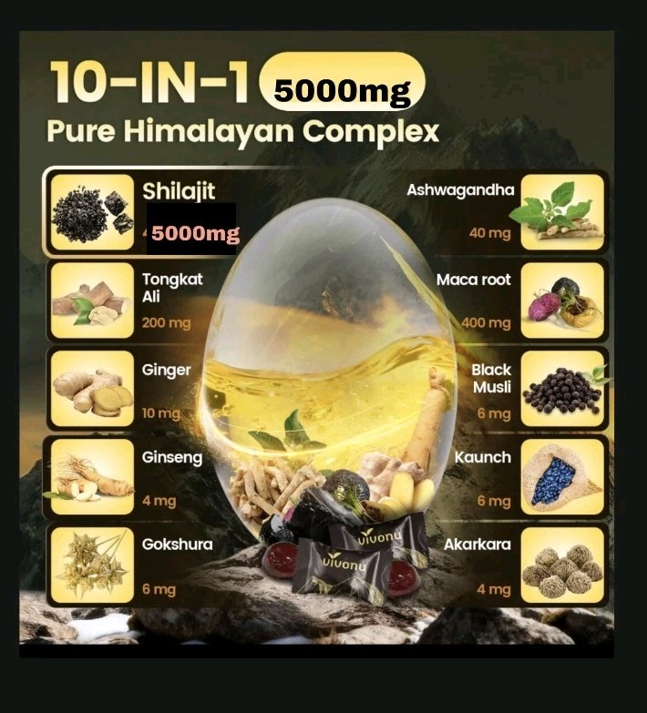 (1) Organic 5000mg Shilajit Gummies Himalayan for Energy & Wellness Supplements