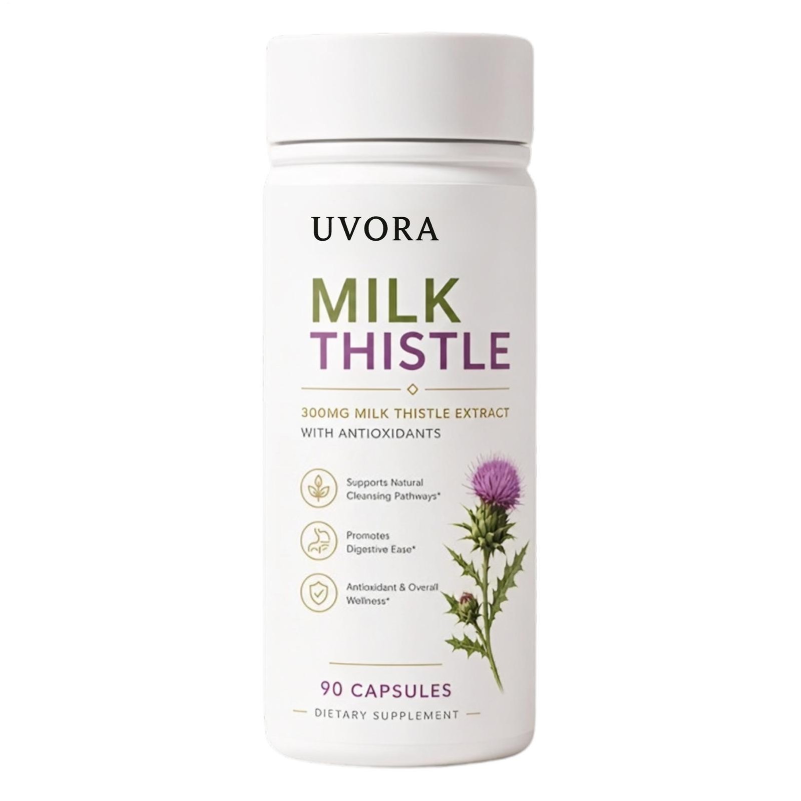 Uvora Milk Thistle, Liver Health Vitality Supplement 90 Count Health Pill