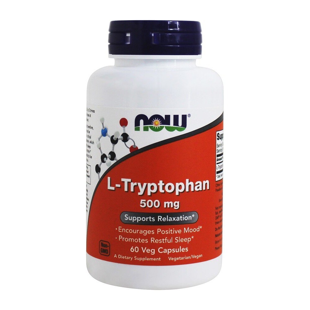 NOW Foods L-Tryptophan 500 mg., 60 Vegetarian Capsules