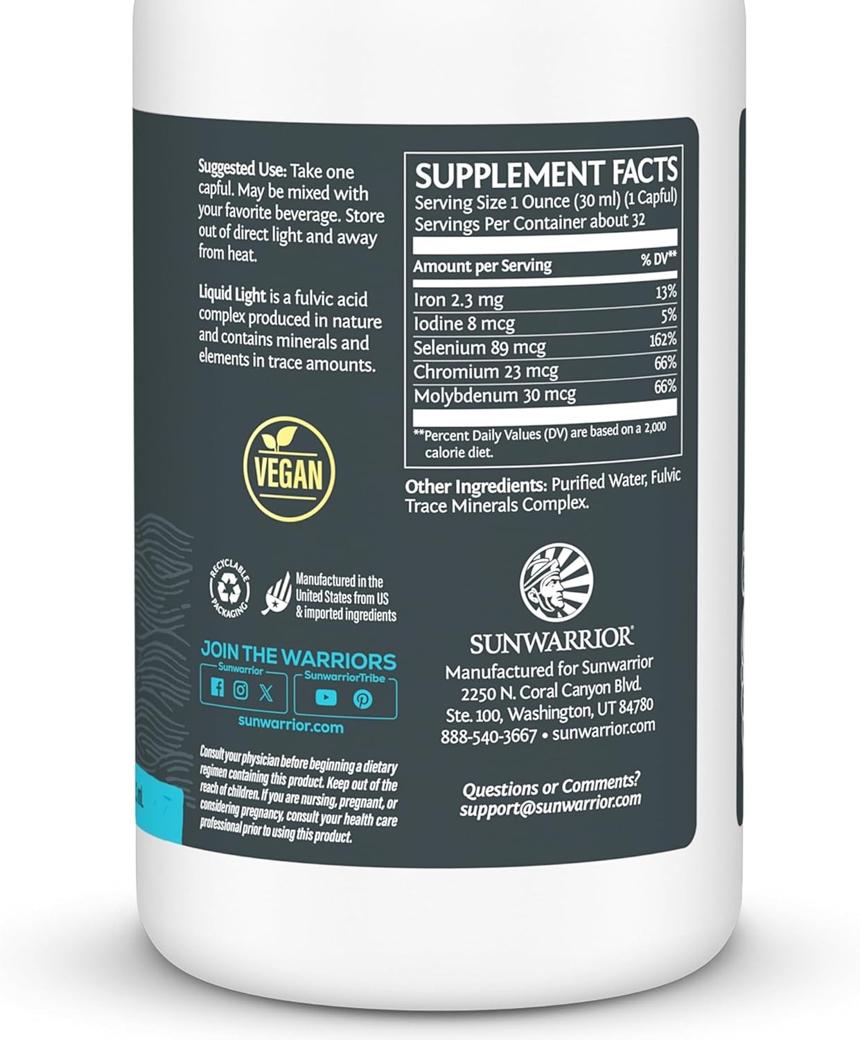 Sunwarrior – Liquid Light Fulvic Acid Complex (32oz)