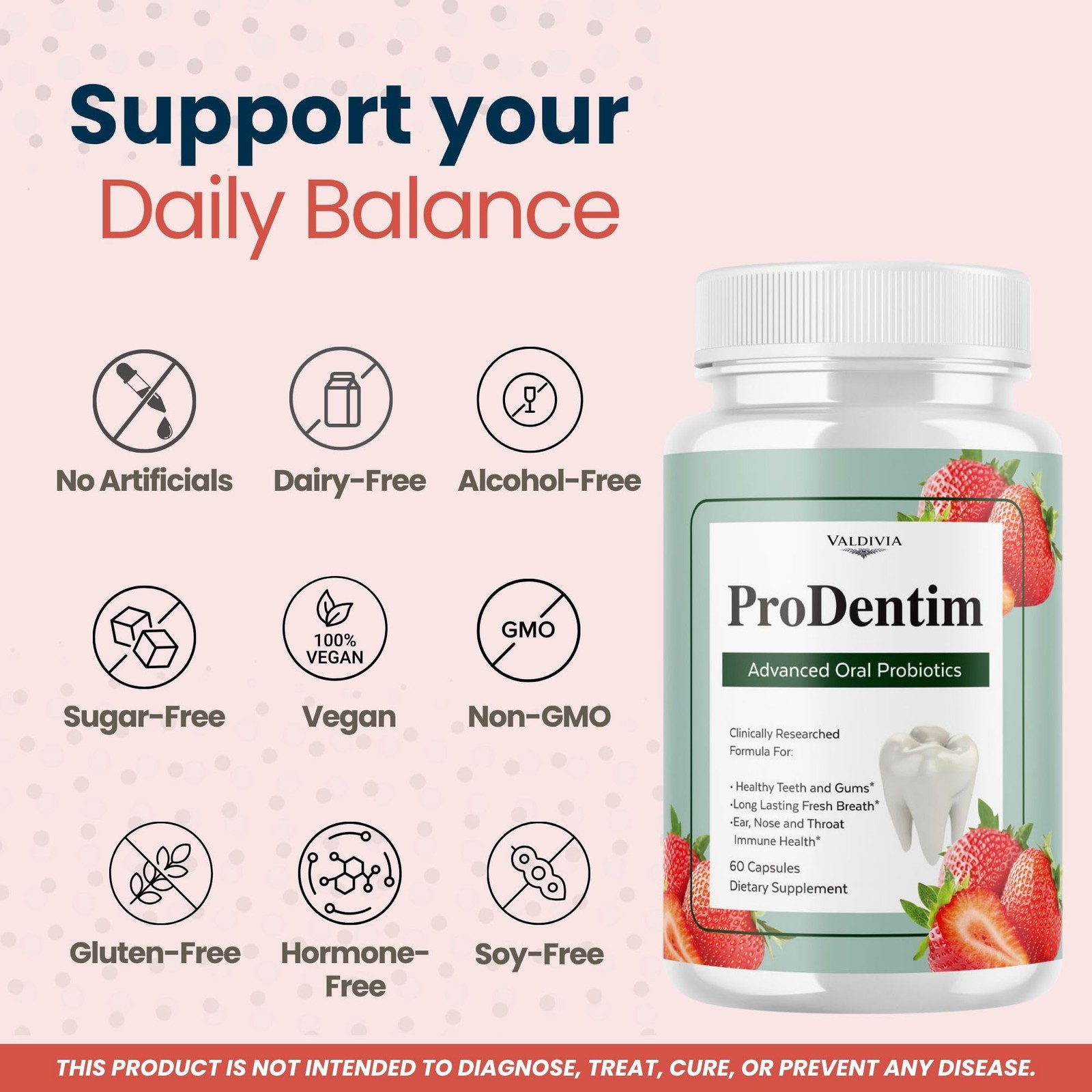 ProDentim Oral Health Probiotic Supplement Capsules Gums Teeth 3 Pack 180Ct
